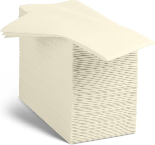 Elegant Linen-Feel Napkins, Cream 125-Pack™