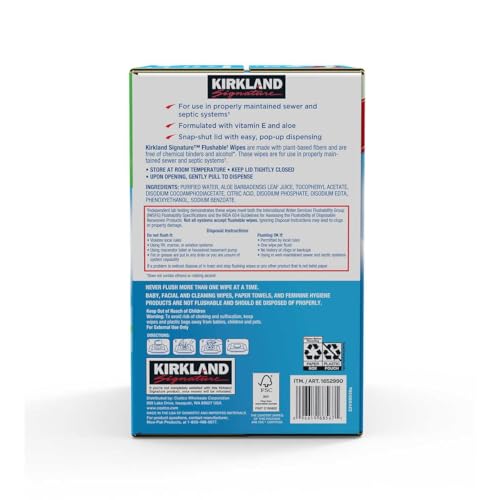 Kirkland flushable wipes detail