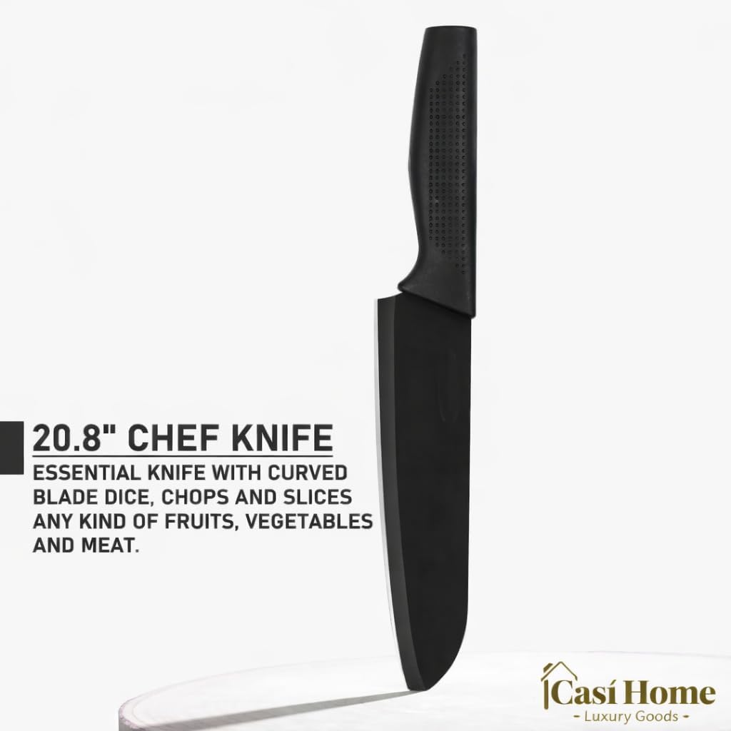 Elegant 4-Piece Stainless Steel Knife Set -Black with Heart Shaped blade covers.