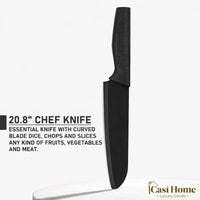 Elegant 4-Piece Stainless Steel Knife Set -Black with Heart Shaped blade covers.