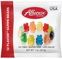 Gummy Bears Blue Hippo Albanese 12 Flavor Assorted Gummi Bears Guilt-Free 12 Flavor 1 Oz (Pack of 30)
