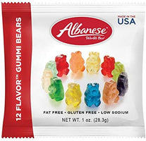Gummy Bears Blue Hippo Albanese 12 Flavor Assorted Gummi Bears Guilt-Free 12 Flavor 1 Oz (Pack of 30)