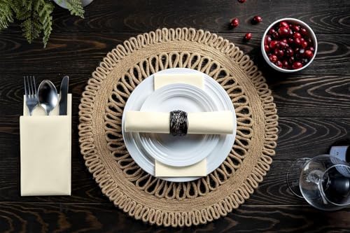 Elegant Linen-Feel Napkins, Cream 125-Pack™