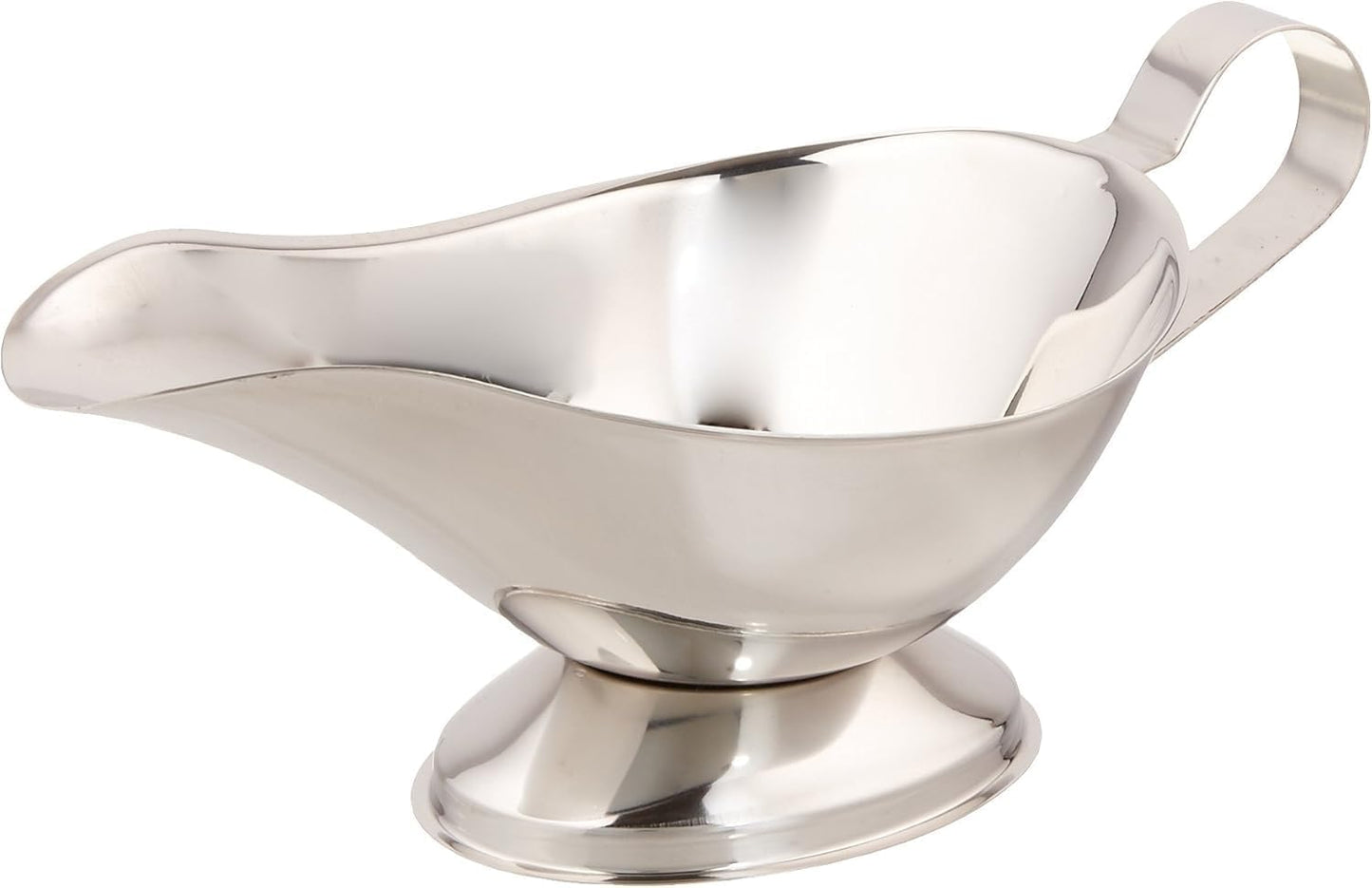 CASI HOME Stainless Steel Gravy Boat - 16 oz Large Capacity Sauce Server, Rust-Resistant Metal Pourer for Gravy, Sauces, Dressings & Syrups