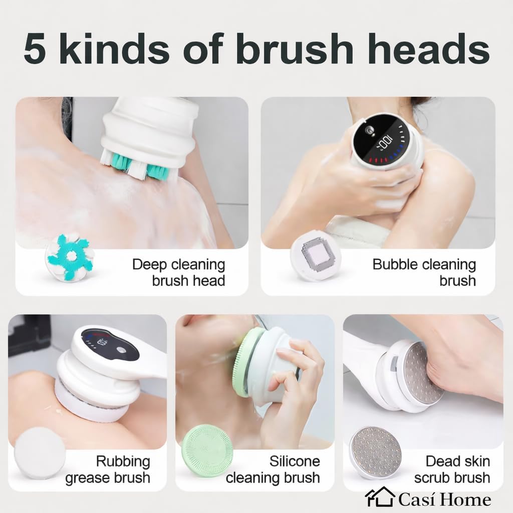 Smart Spa Body Cleansing Wand with 5 Brush Heads