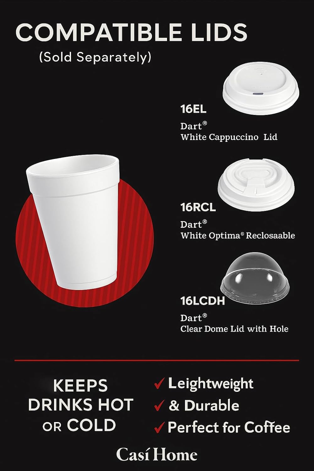 Premium Disposable Foam Drink Cups™ 25 Pack