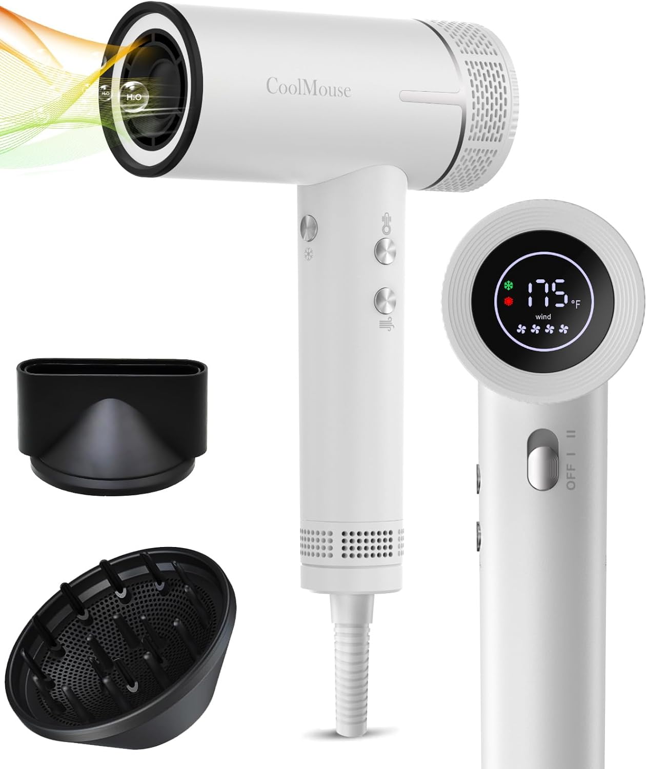 High-Speed Ionic Hair Dryer — 160,000 RPM with Diffuser & Brush