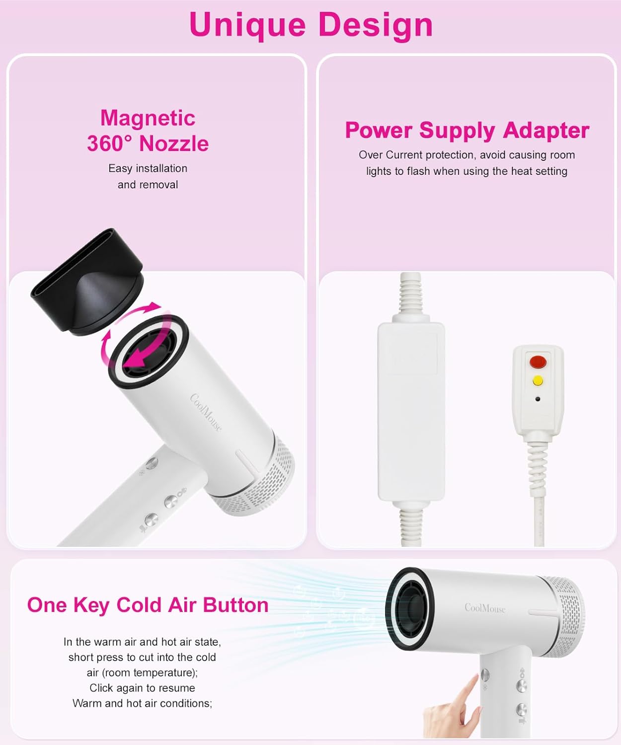 High-Speed Ionic Hair Dryer — 160,000 RPM with Diffuser & Brush