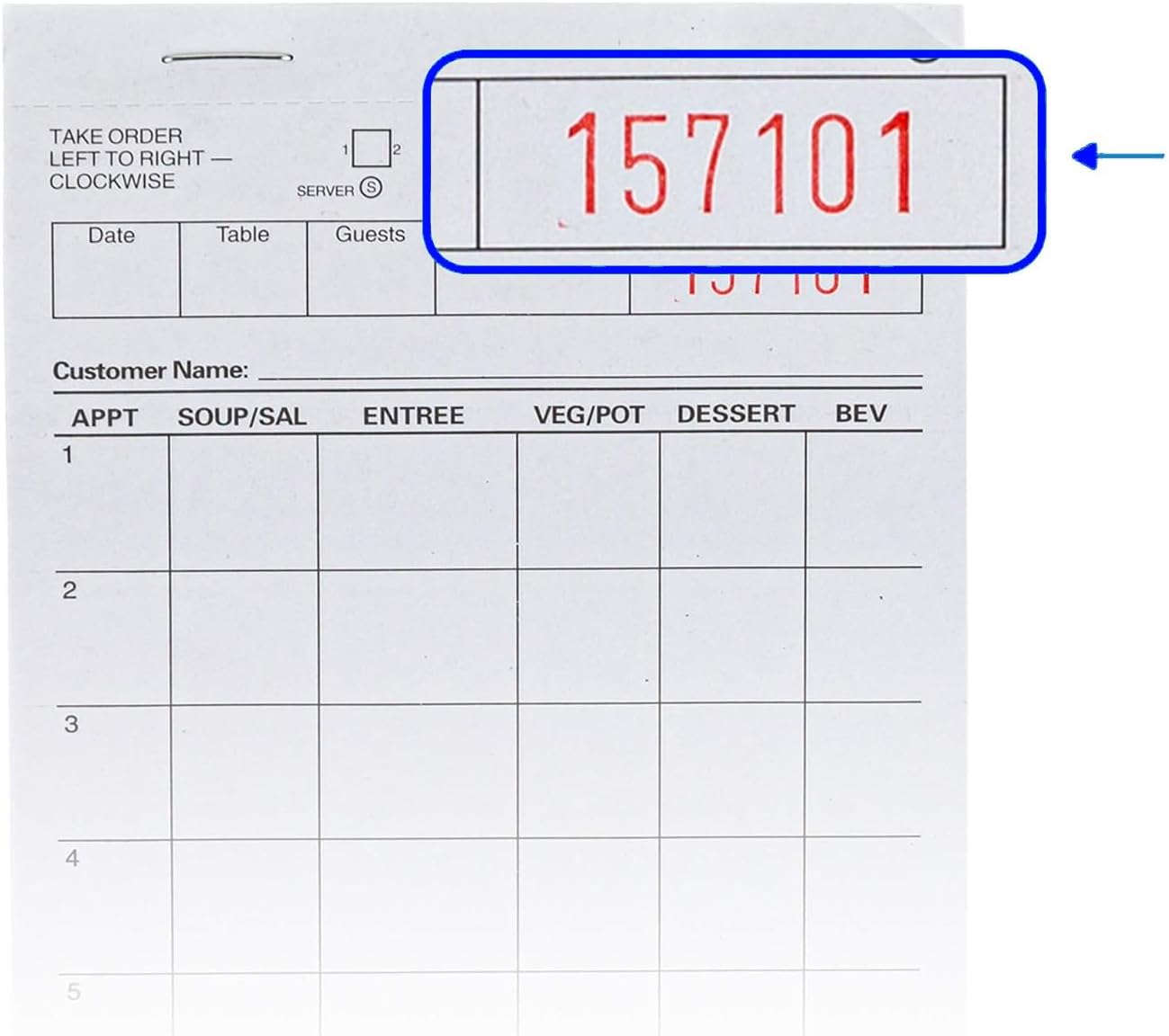 Waitress Notepads — 10 Pads, 100 Sheets Each