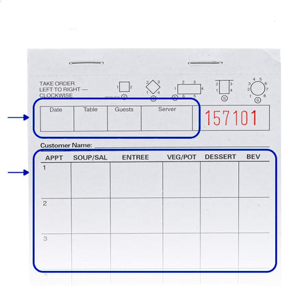 Waitress Notepads — 10 Pads, 100 Sheets Each