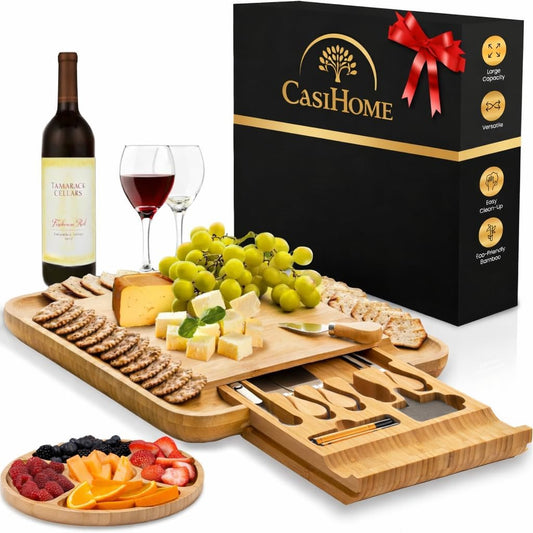 Elegant Bamboo Charcuterie Board & Knife Gift Set