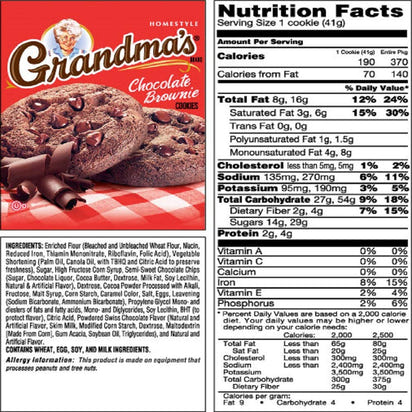 Grandma's Rich Chocolate Brownie Cookies (4 pack)8 cookies total