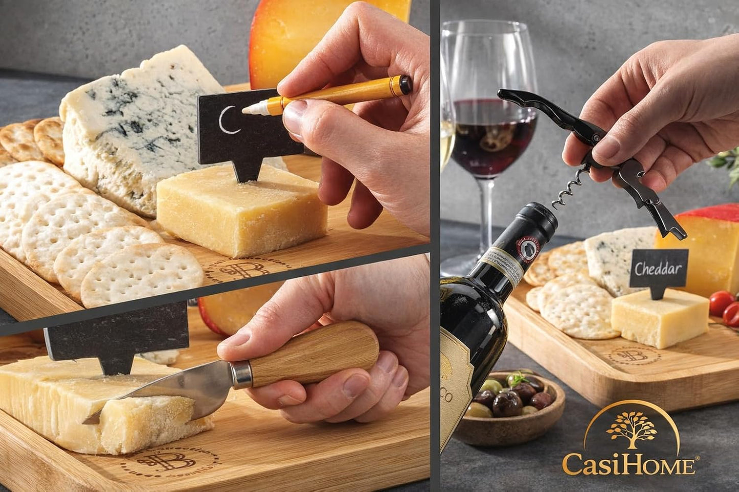 Elegant Bamboo Charcuterie Board & Knife Gift Set