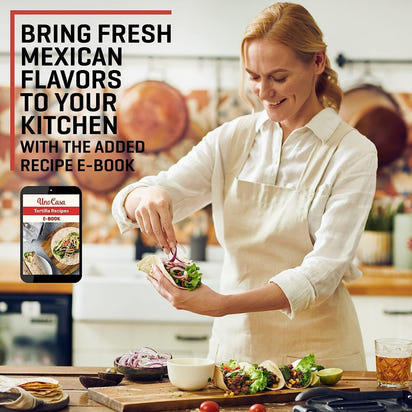 8-Inch Cast Iron Tortilla Press with 100 Parchment Papers