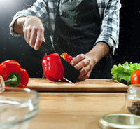 Elegant 4-Piece Stainless Steel Knife Set -Black with Heart Shaped blade covers.