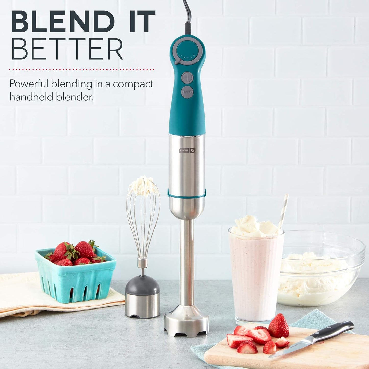 Dash Chef Series 5-Speed Immersion Hand Blender — Teal
