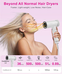 High-Speed Ionic Hair Dryer — 160,000 RPM with Diffuser & Brush
