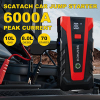 6000A Portable Car Battery Jump Starter — 12V with USB Power Bank