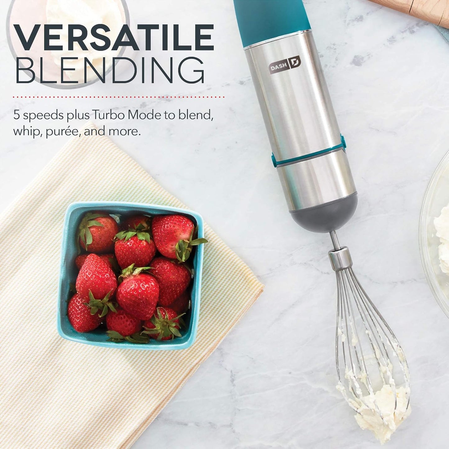 Dash Chef Series 5-Speed Immersion Hand Blender — Teal