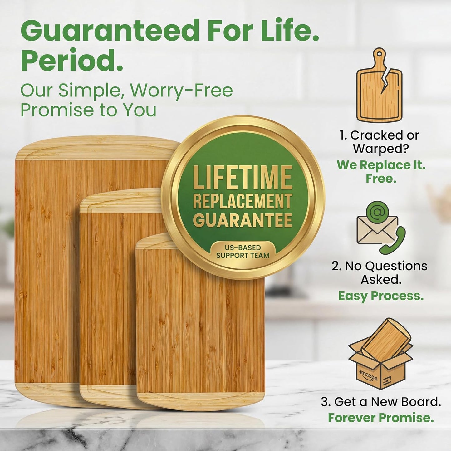 Organic Bamboo Charcuterie & Cutting Board Set of 3