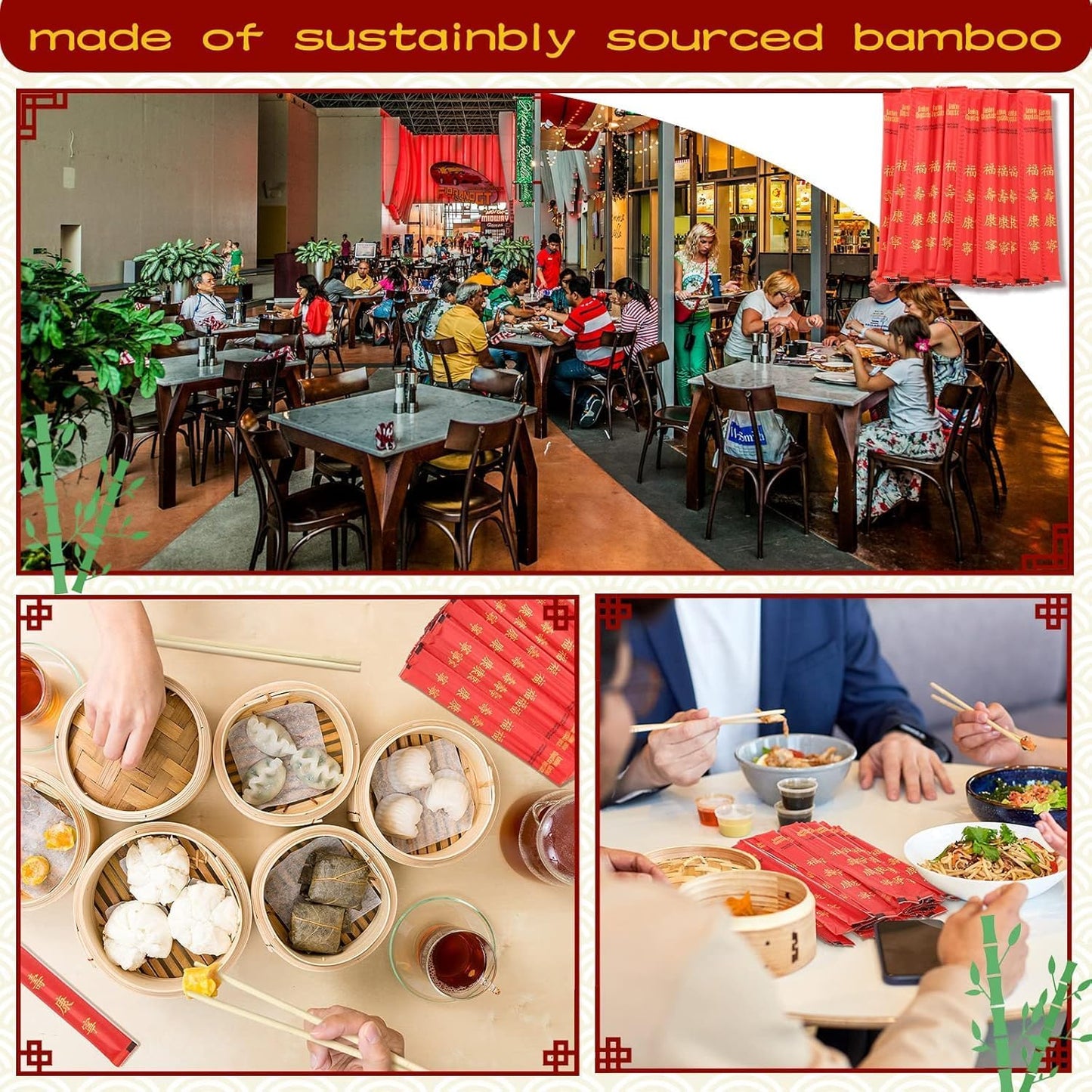 Premium Eco-Friendly Bamboo Chopsticks™ 120 count