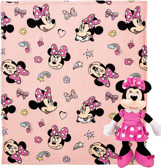 Disney Minnie Mouse Pink Plush Throw Blanket - 45" X 60" - New