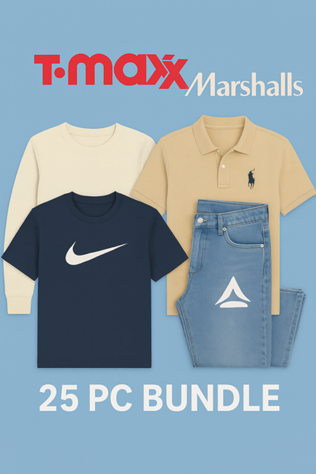 TJ Maxx&Marshalls Mixed Discount Bundle | Assorted Apparel | 25 Pcs #TJMBD-25