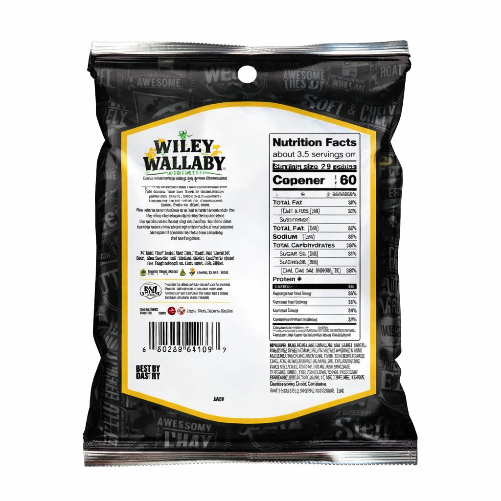 Classic Wiley Wallaby Black Licorice Delight™4 Oz