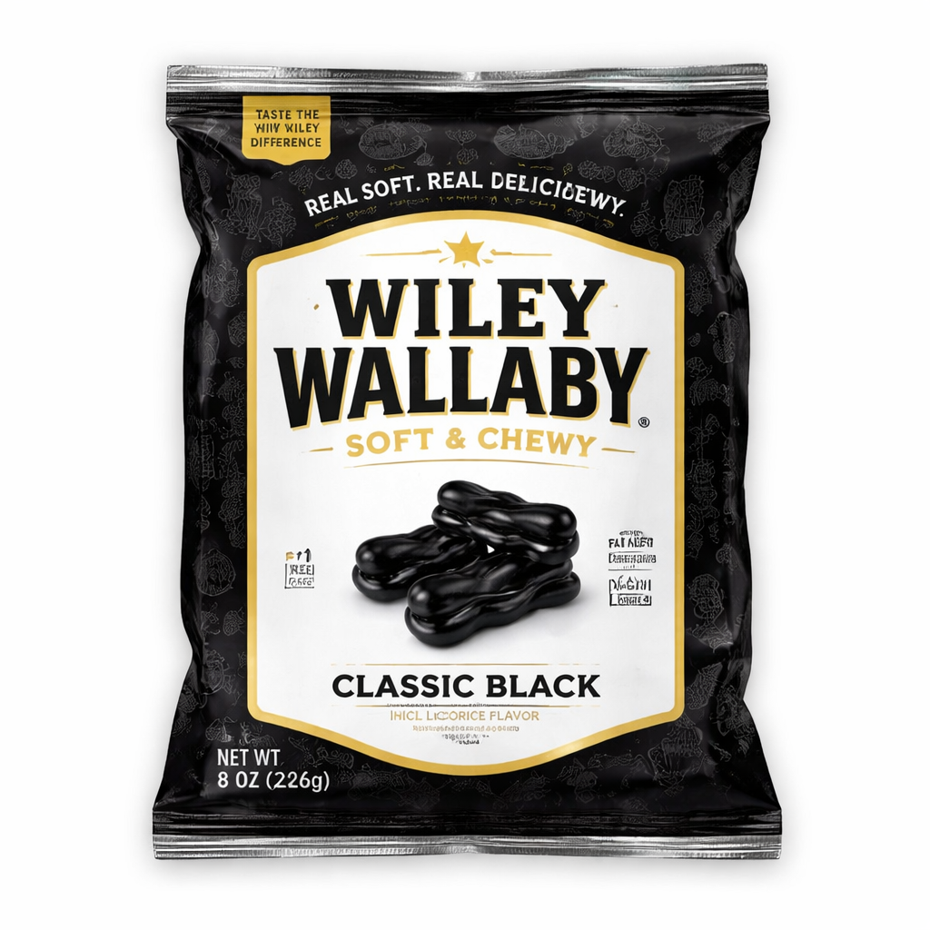Classic Wiley Wallaby Black Licorice Delight™4 Oz