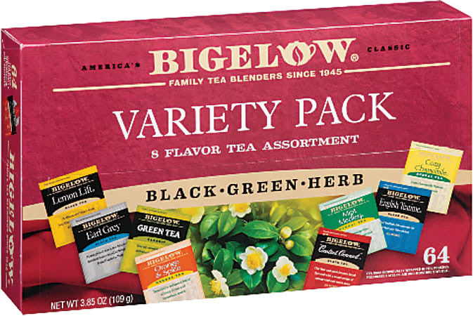 Bigelow Fine Tea & Herbal Tea Assortment 64 Count Box (Pack of 2) - 128 Tea Bags Total