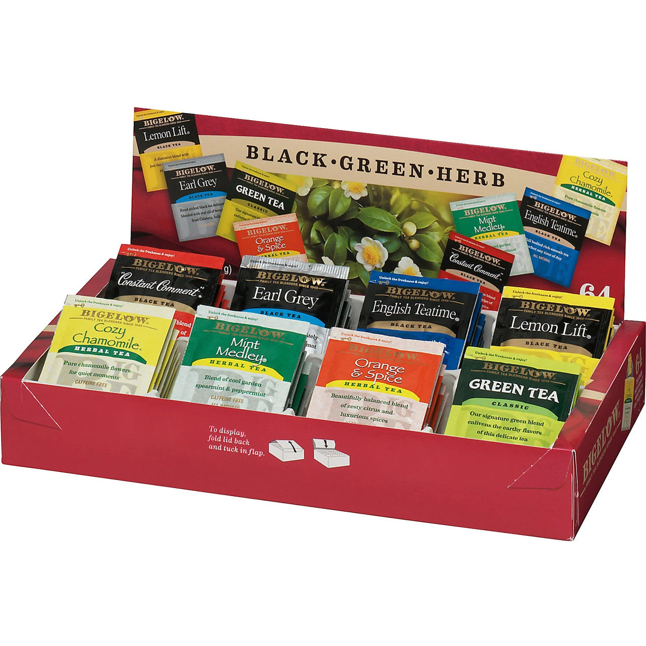 Bigelow Fine Tea & Herbal Tea Assortment 64 Count Box (Pack of 2) - 128 Tea Bags Total