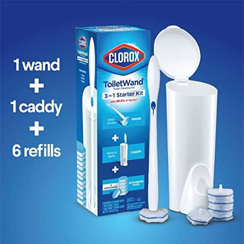 Clorox ToiletWand Disposable Toilet Cleaner Kit - Includes Wand, Caddy, 6 Refills - 12 Pc