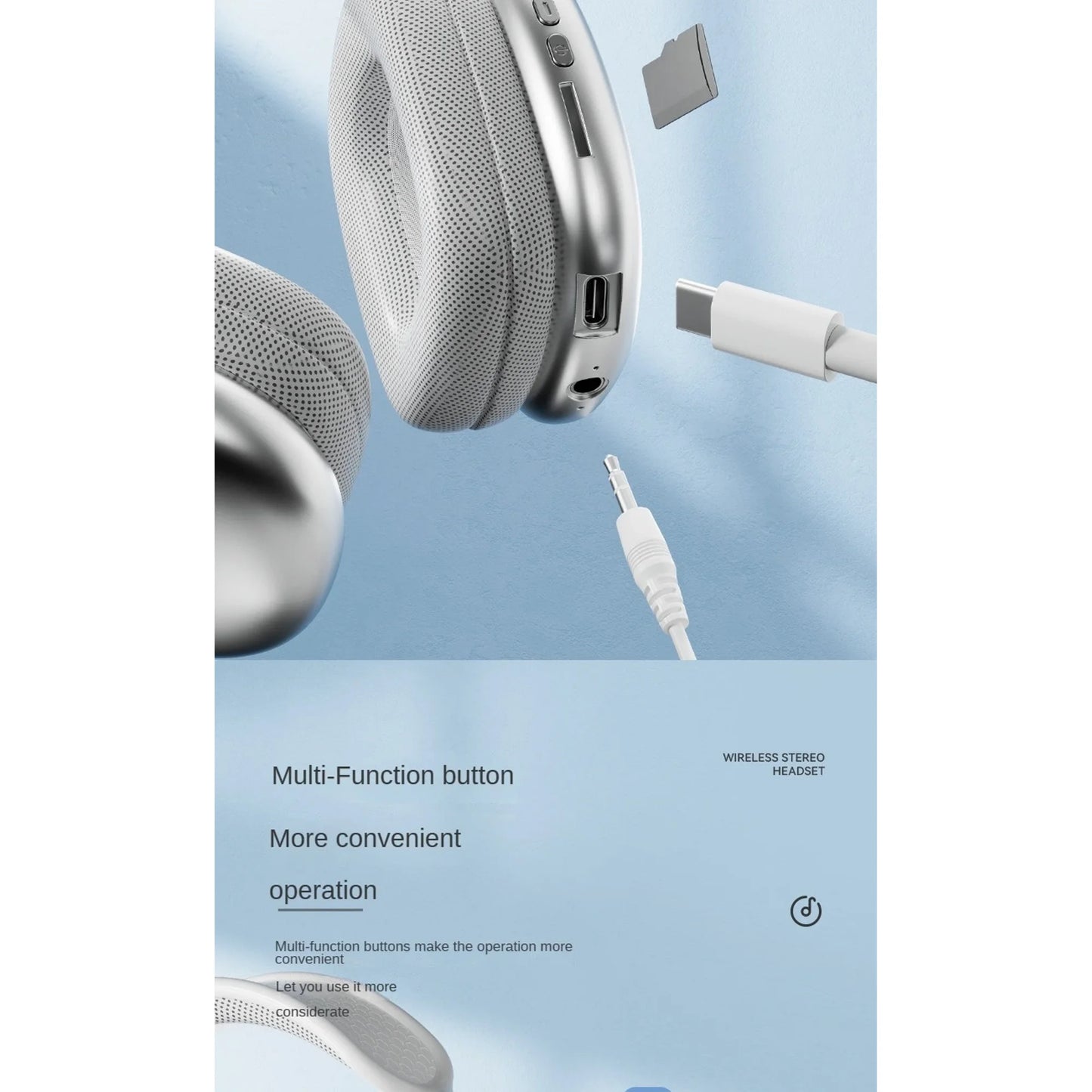P9 Pro Max Wireless Bluetooth Headphones with Active Noise Cancelling