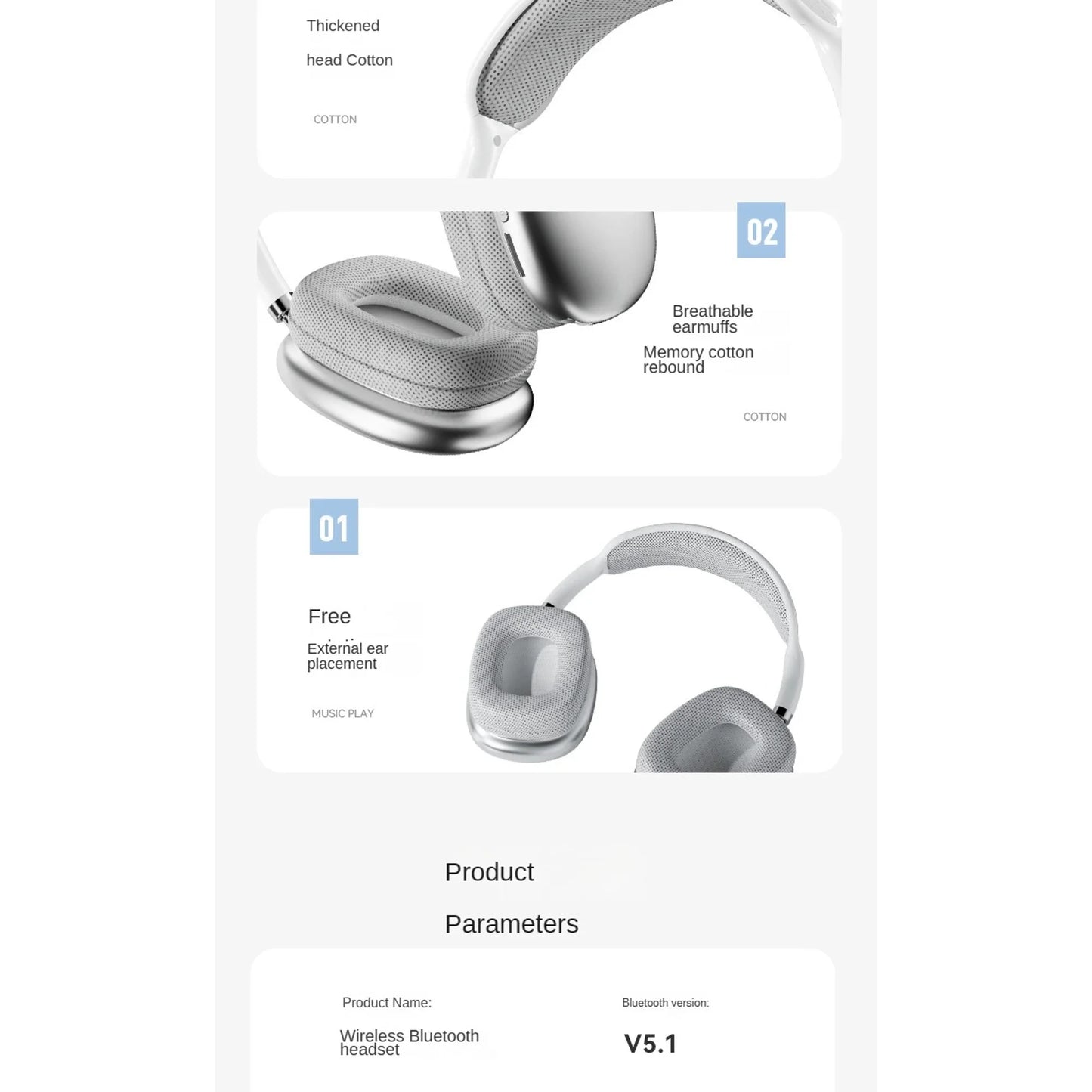 P9 Pro Max Wireless Bluetooth Headphones with Active Noise Cancelling