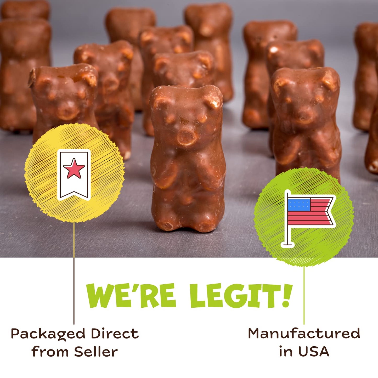 Muddy Bears Milk Chocolate Gummy Bears — Theatre Box 3 Pack