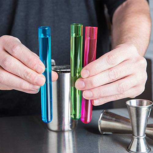 Neon Plastic Test Tube Shots - Assorted Colors 3/4 oz Shooter - 100 Pack