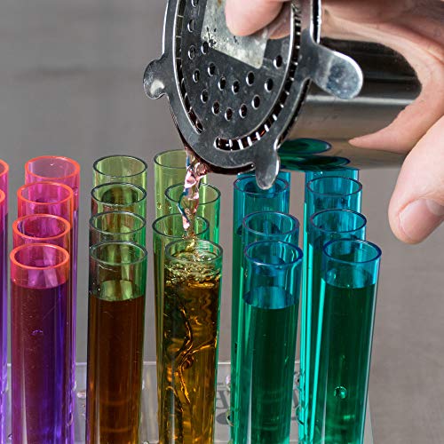 Neon Plastic Test Tube Shots - Assorted Colors 3/4 oz Shooter - 100 Pack