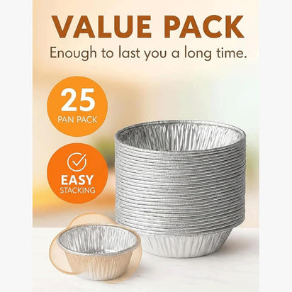 CasiHome Premium Heavy-Duty Disposable Mini Pie Tins - 5 3/4