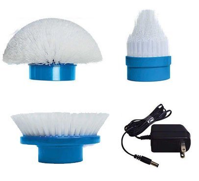 Hurricane Spin Scrubber - Cordless Rechargeable Power Scrubber with 3 Brush Heads