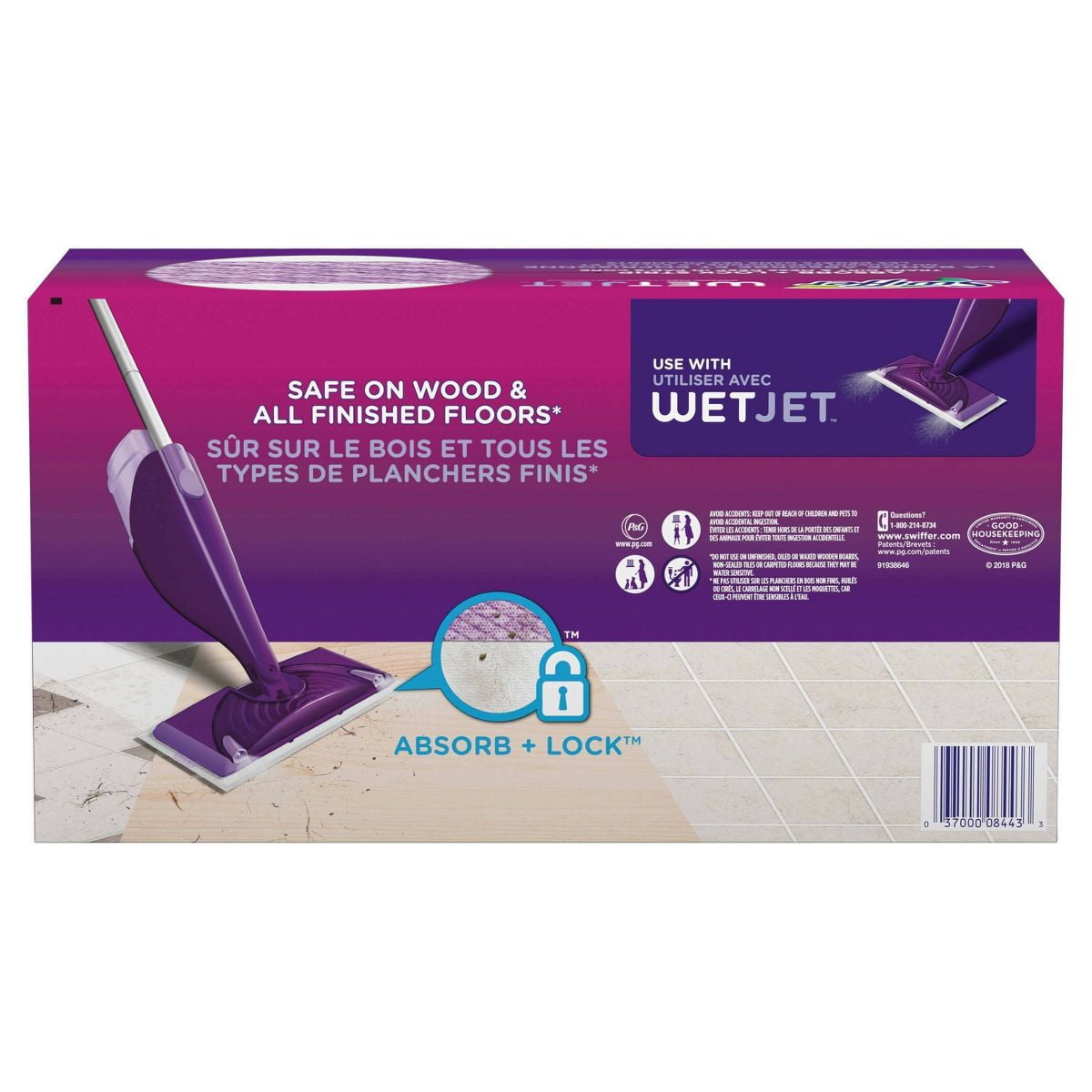 2X - Swiffer WetJet Multi-Surface Floor Cleaner Spray Mopping Pads Refill - Unscented - 24ct