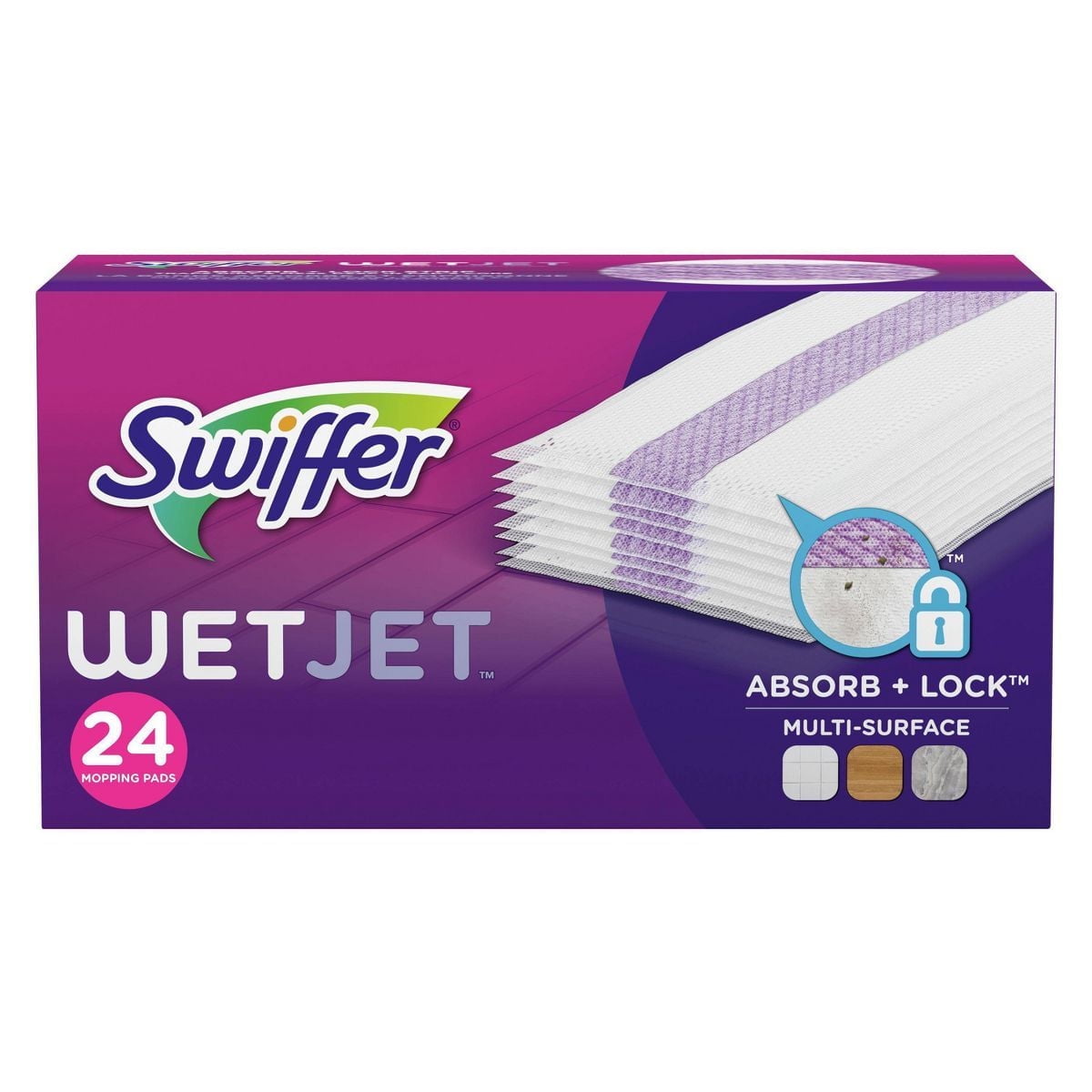 2X - Swiffer WetJet Multi-Surface Floor Cleaner Spray Mopping Pads Refill - Unscented - 24ct