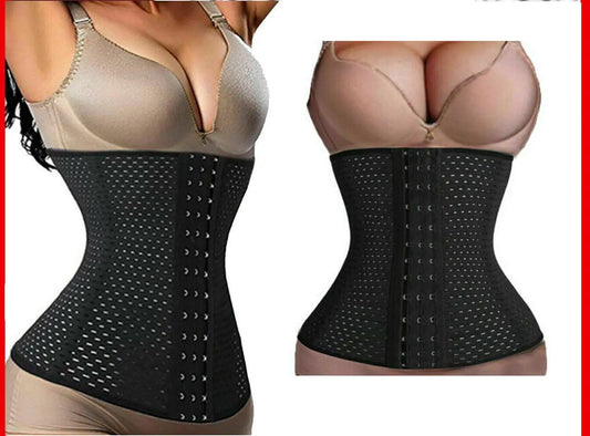 Women’s Breathable Waist Trainer Corset – High Compression Tummy Control Belt with Hook & Eye Closure